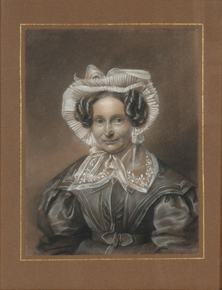 Husband And Wife, Chalk Drawings by Gustav Voelkerling, 1833